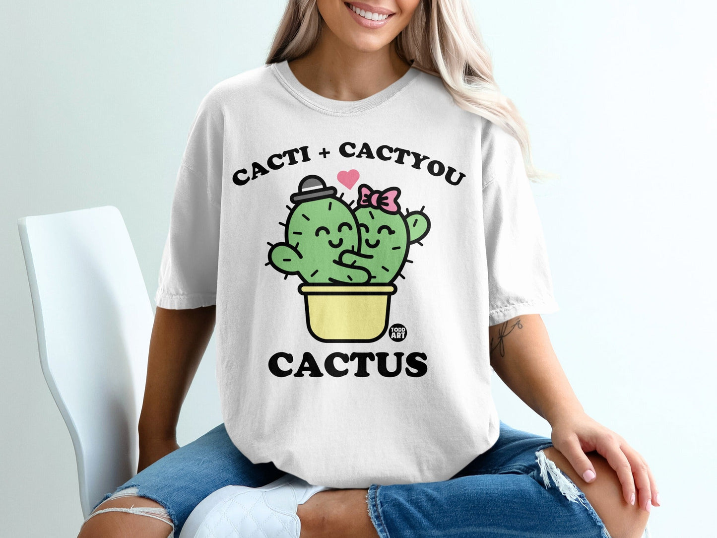 Cacti Plus Cactyou Cute Cactus Graphic T-shirt