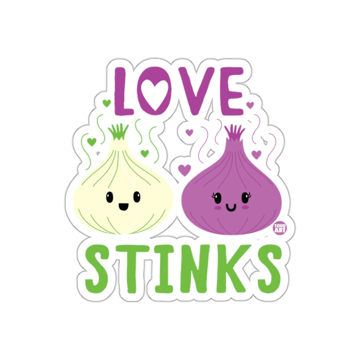 Love Stinks Cute Onion Design Sticker for Product