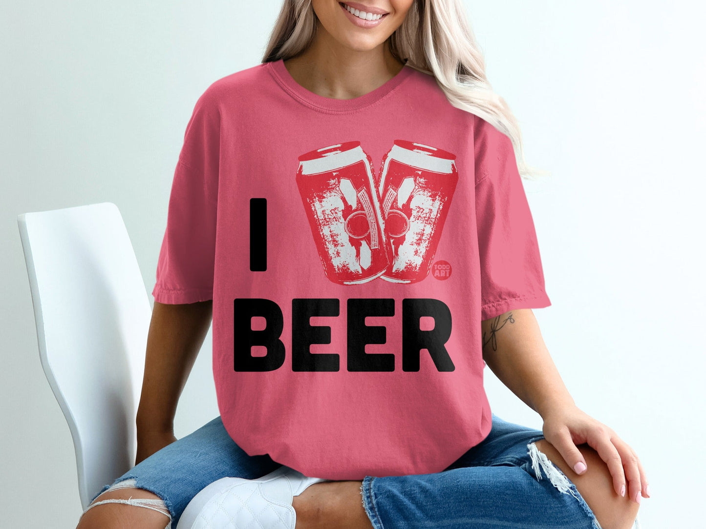 I Beer Cans Graphic Design Fun  Shirt for Beer Lovers