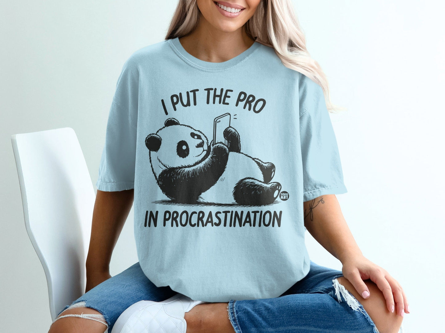 I Put the Pro in Procrastination Fun Panda Shirt