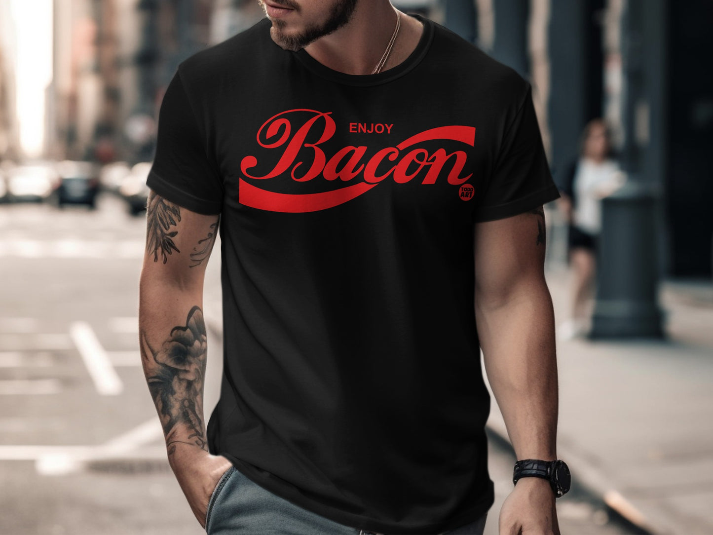 Enjoy Bacon Graphic Print Men's T-Shirt