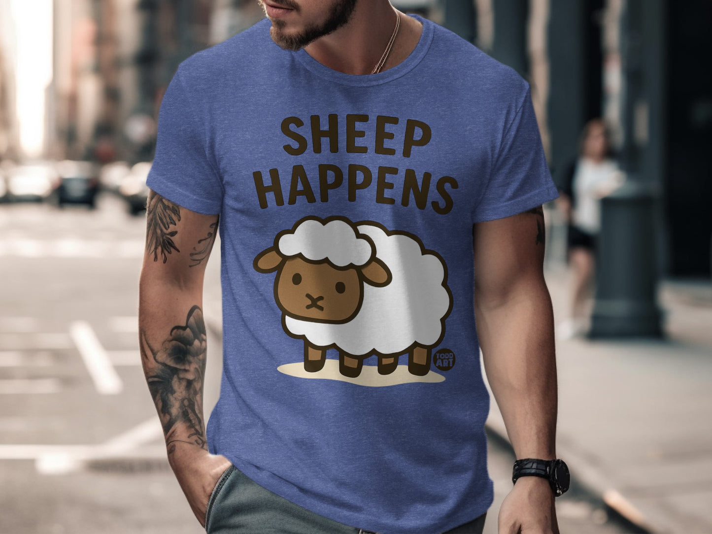 Sheep Happens Funny Graphic Tee Shirt