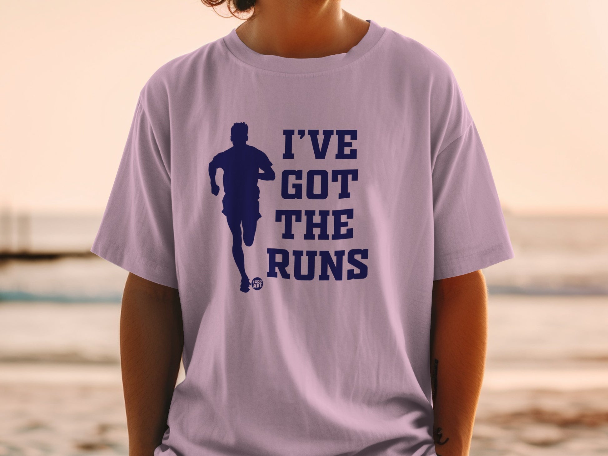 I'VE GOT THE RUNS Runner Graphic Lavender T-Shirt product type