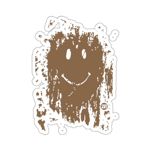 Brown Mud Splatter Smiley Face Grin Unique Art 