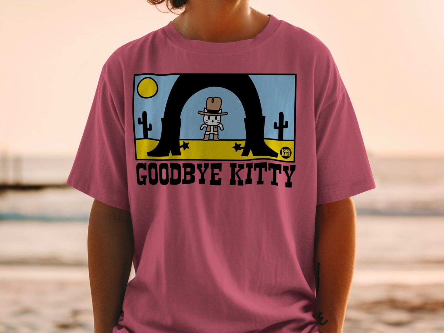 Goodbye Kitty Western Desert Graphic T-Shirt