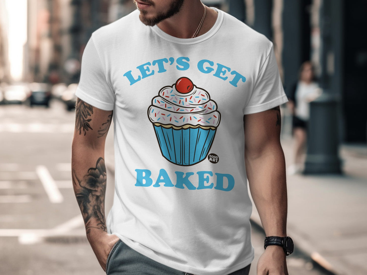 Let's Get Baked Cupcake Graphic T-Shirt