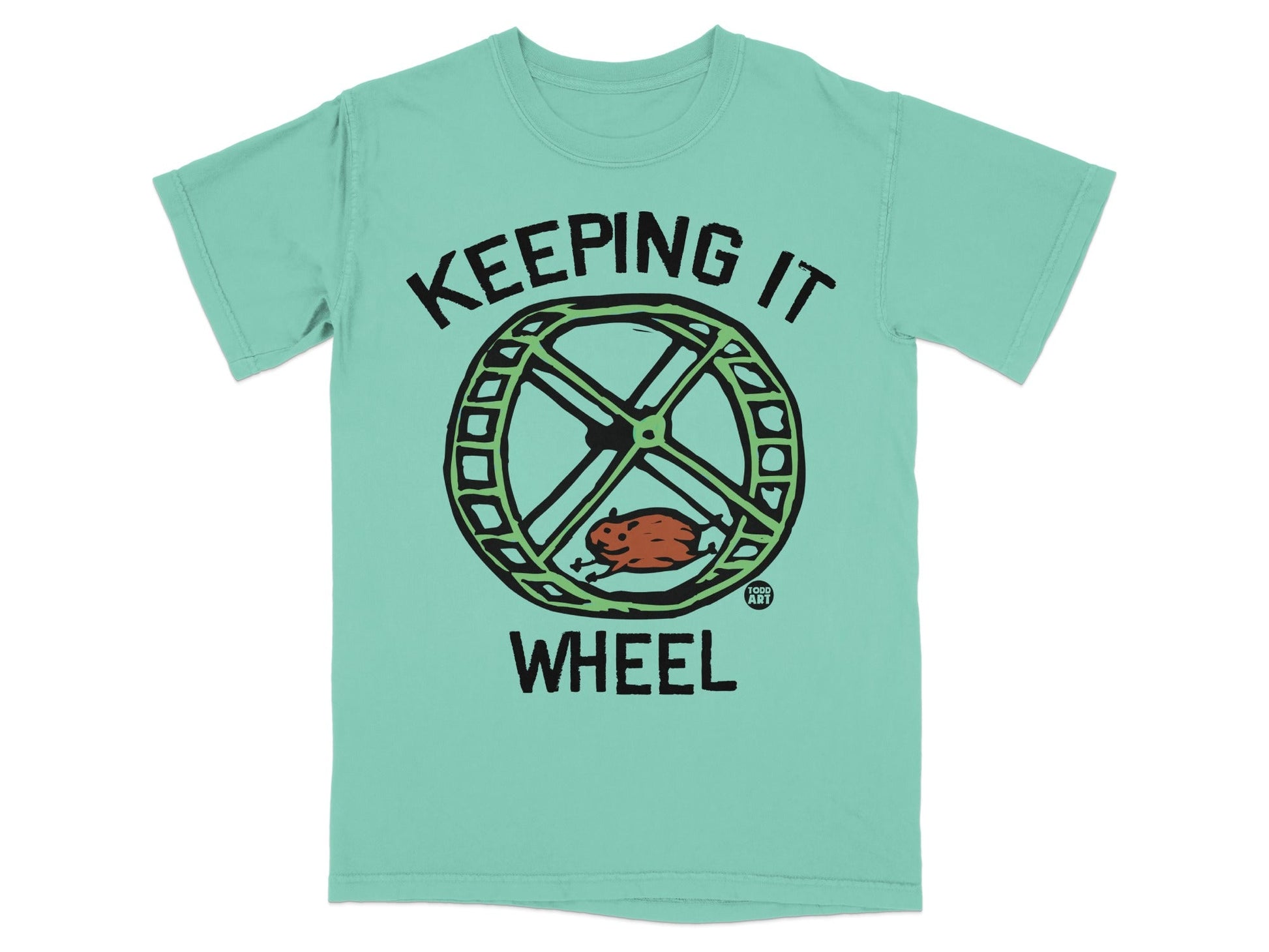 Keeping It Wheel Graphic T-Shirt Humorous Rodent Tee