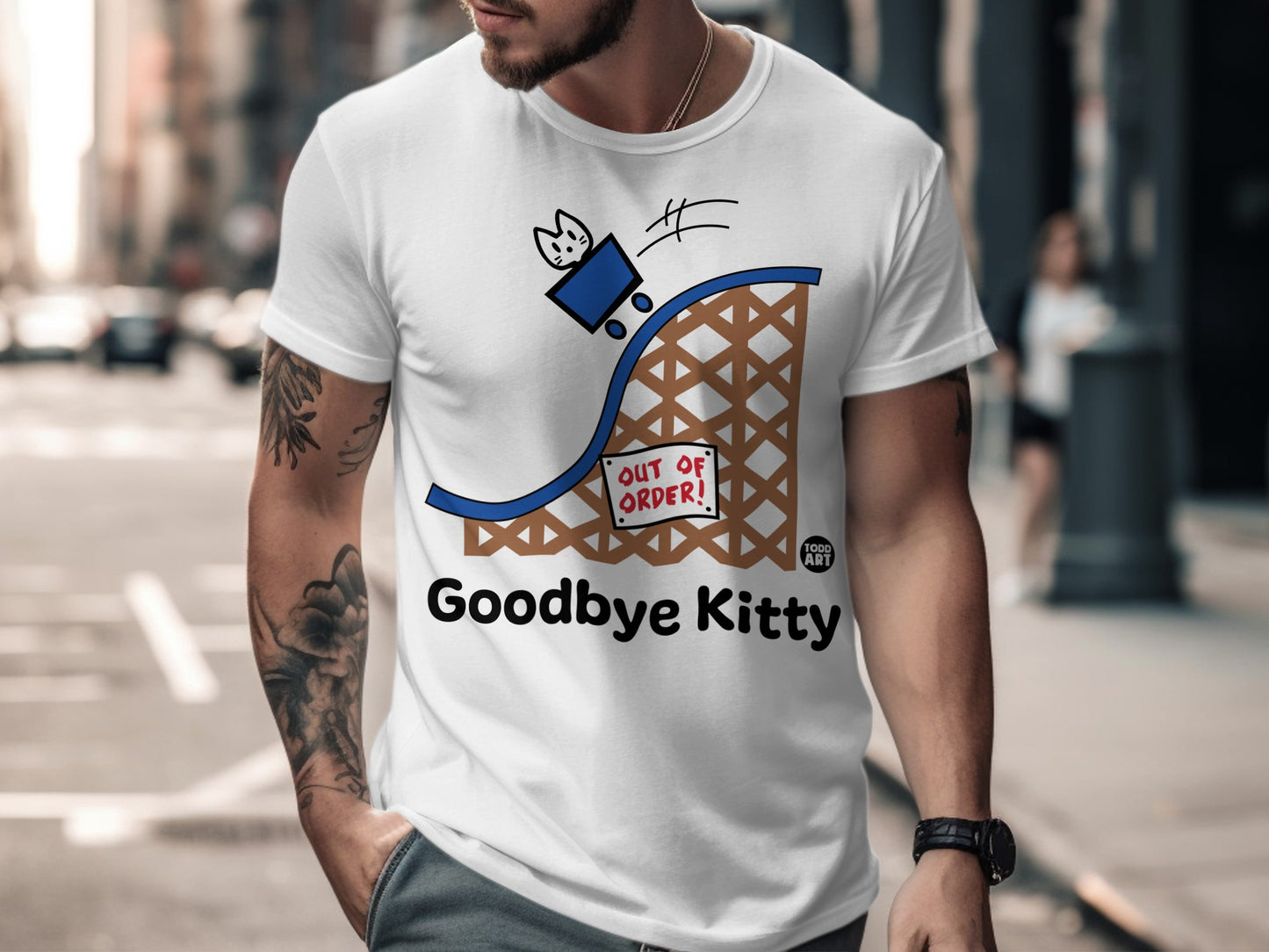 Goodbye Kitty Roller Coaster Out of Order Funny Shirt