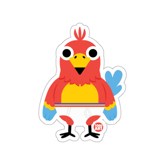 Cartoon Red Bird with Blue Wings Sticker Product