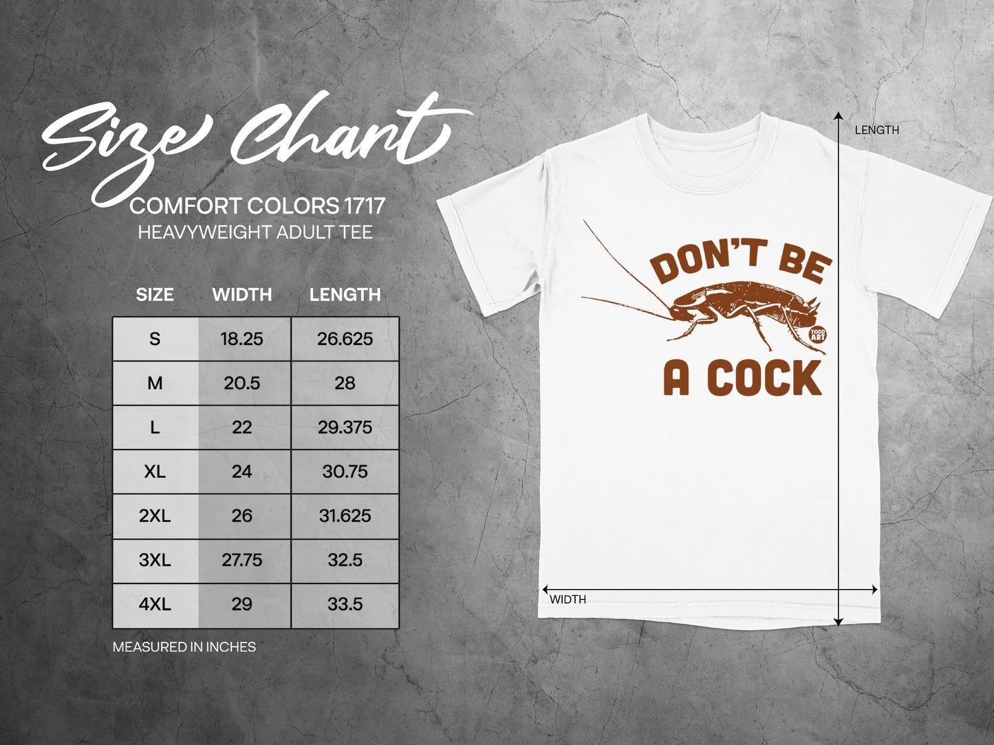 Don't Be A Cock Funny Statement T-Shirt