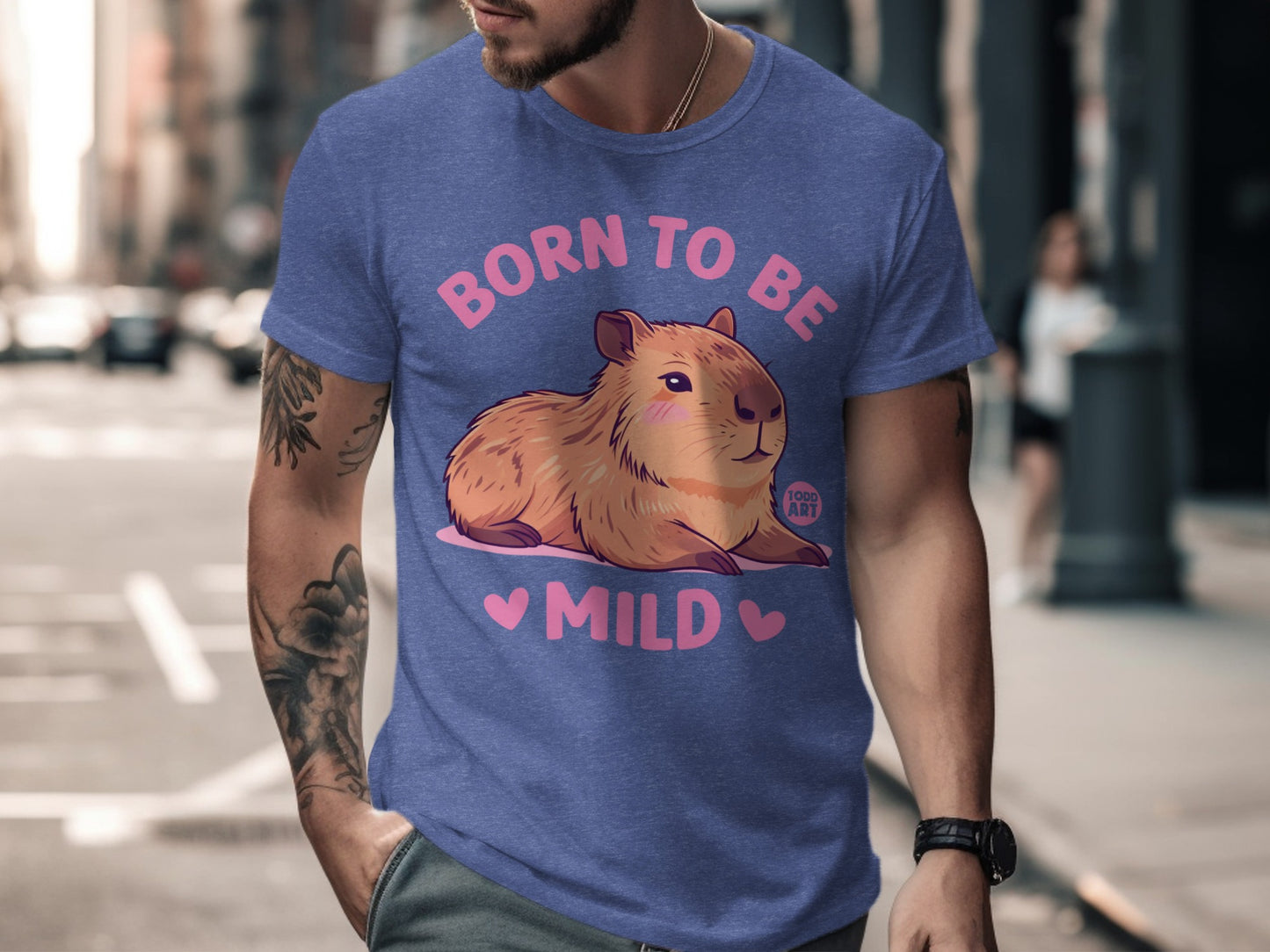 Born to Be Mild Cute Capybara Graphic T-Shirt