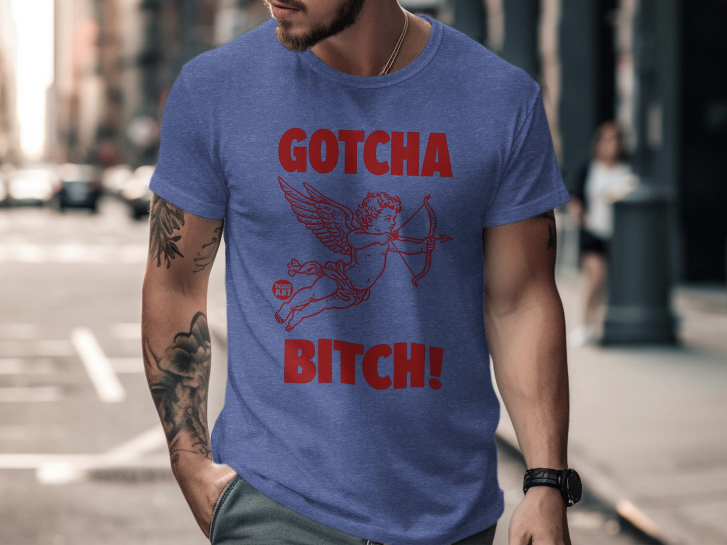 Gotcha Bitch! Funny Cupid T-shirt