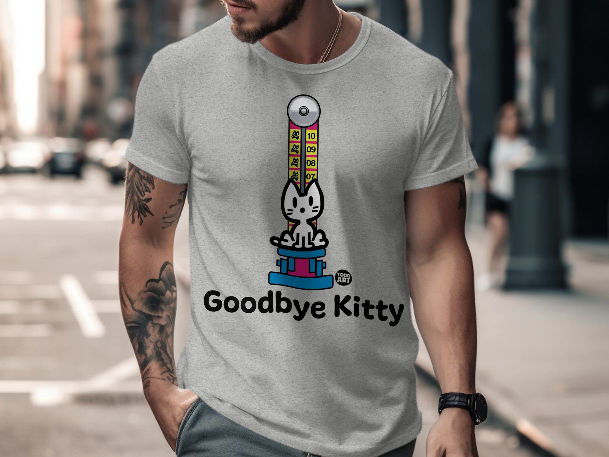 Goodbye Kitty T-shirt with Unique Cat Design