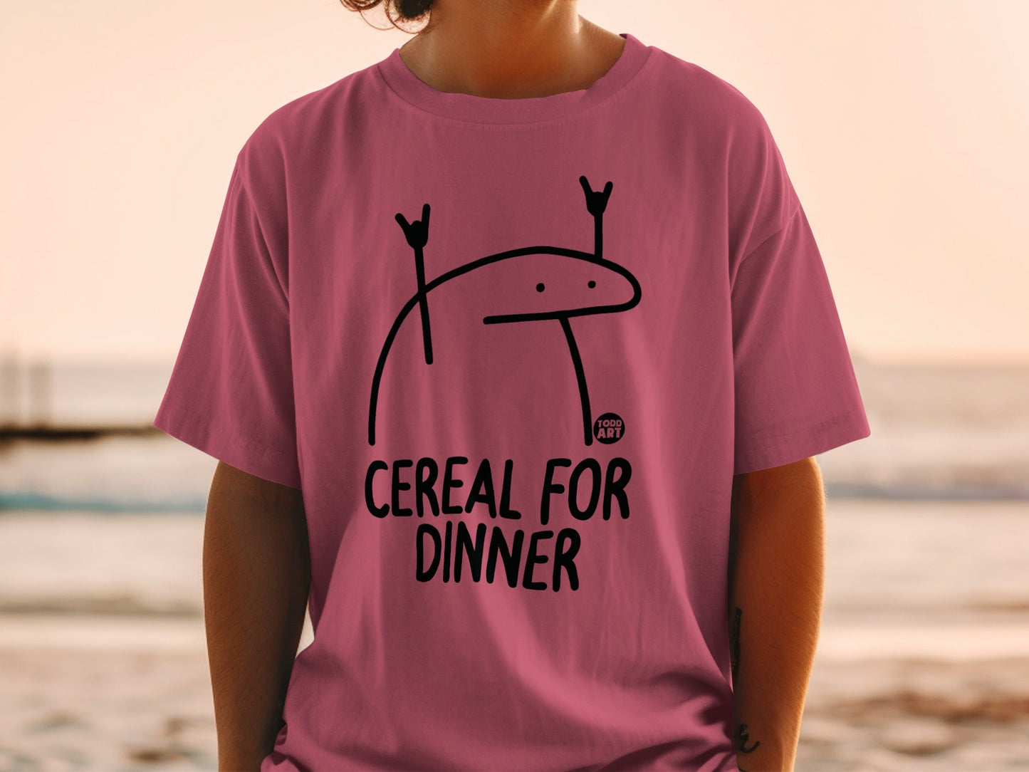 Cereal for Dinner Graphic Tee Fun Statement Shirt