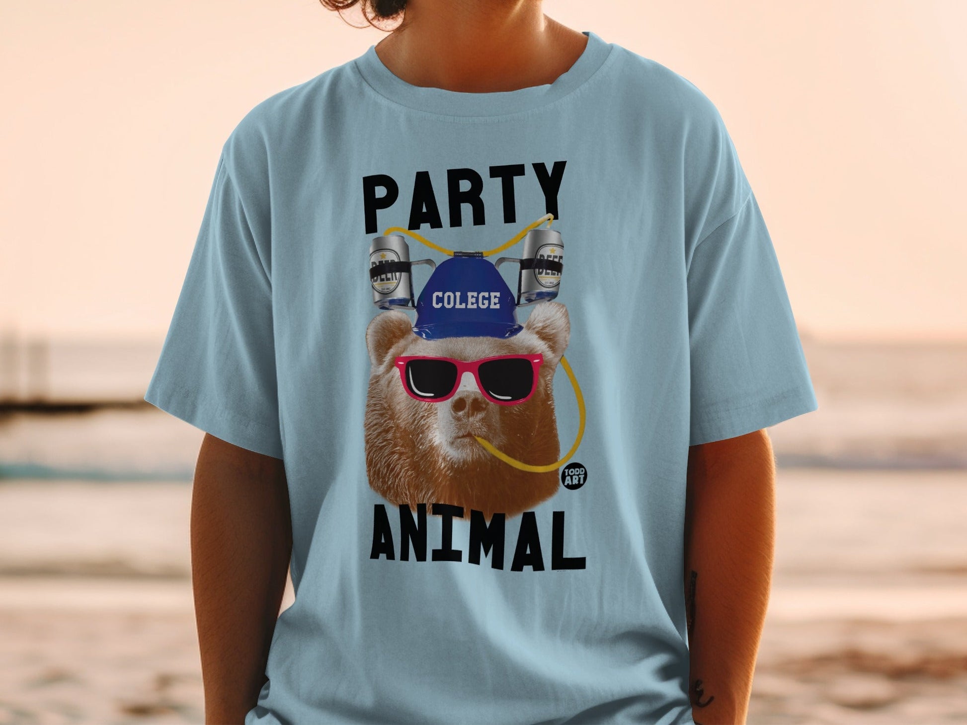 College Party Animal Graphic Tee Fun Party Wear