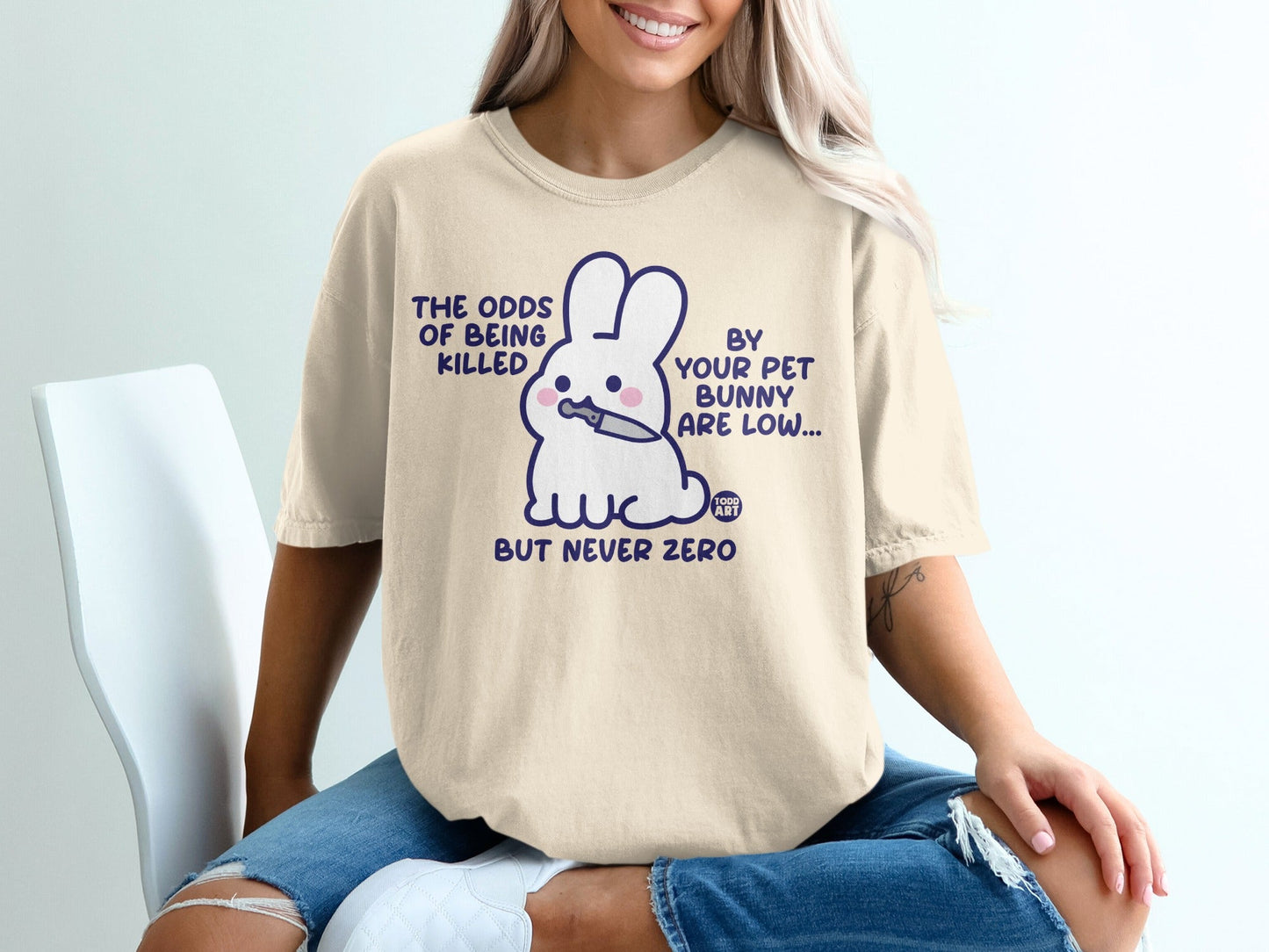 The Odds of Being Killed By Your Pet Bunny Are Low T-shirt