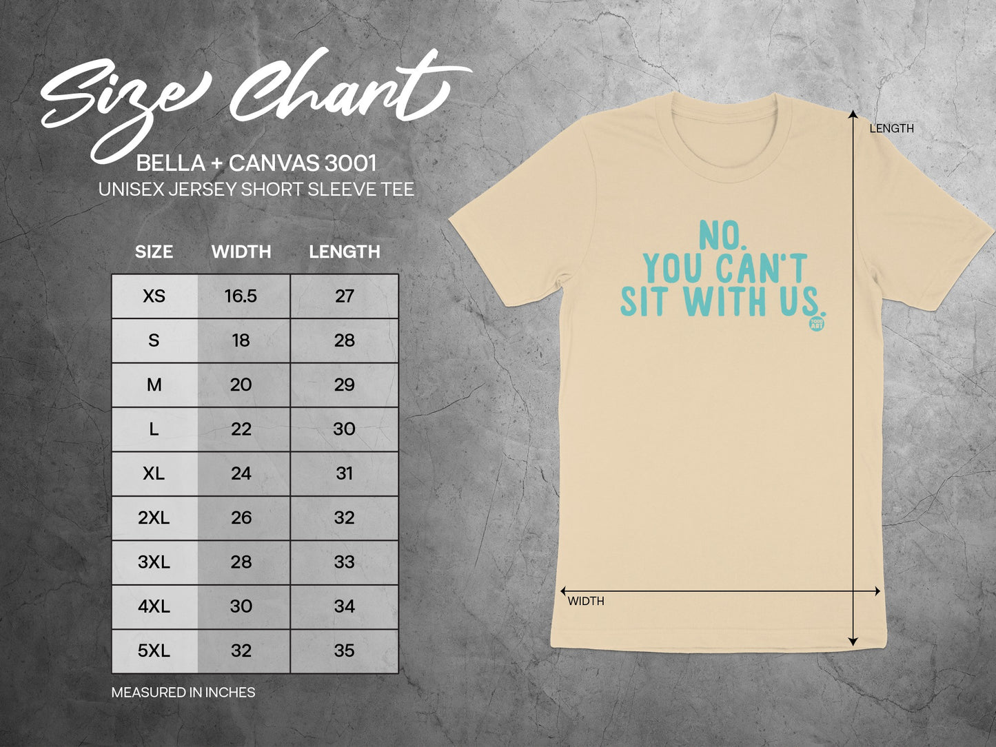 NO. YOU CAN'T SIT WITH US unisex jersey short sleeve tee