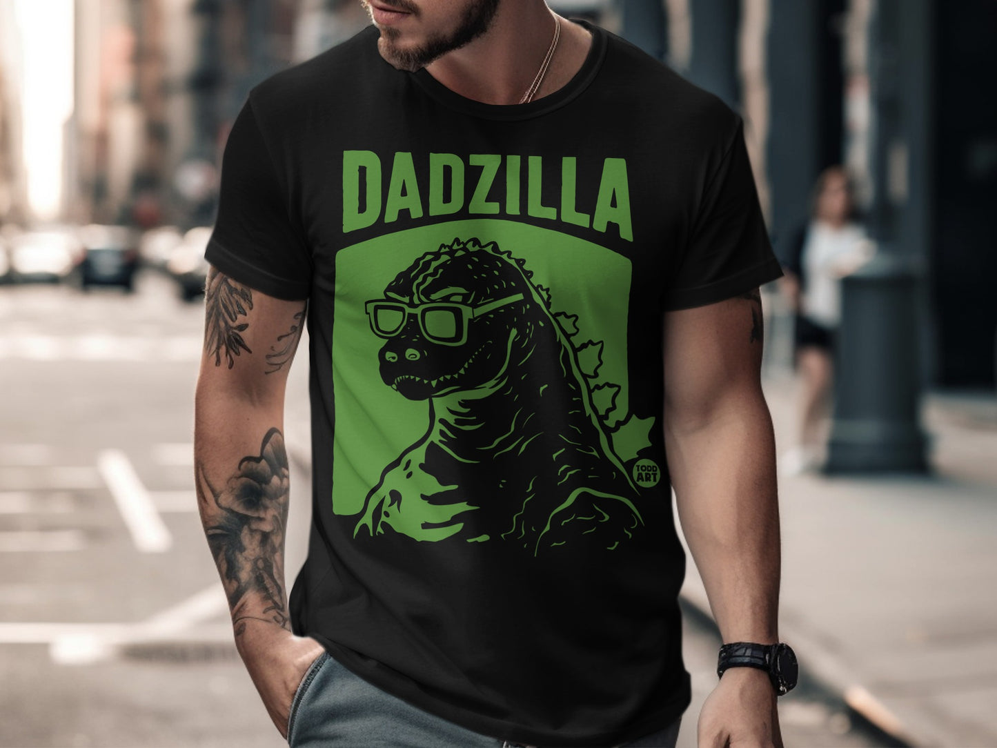 Dadzilla Graphic Tee for Men Father's Day Gift Shirt