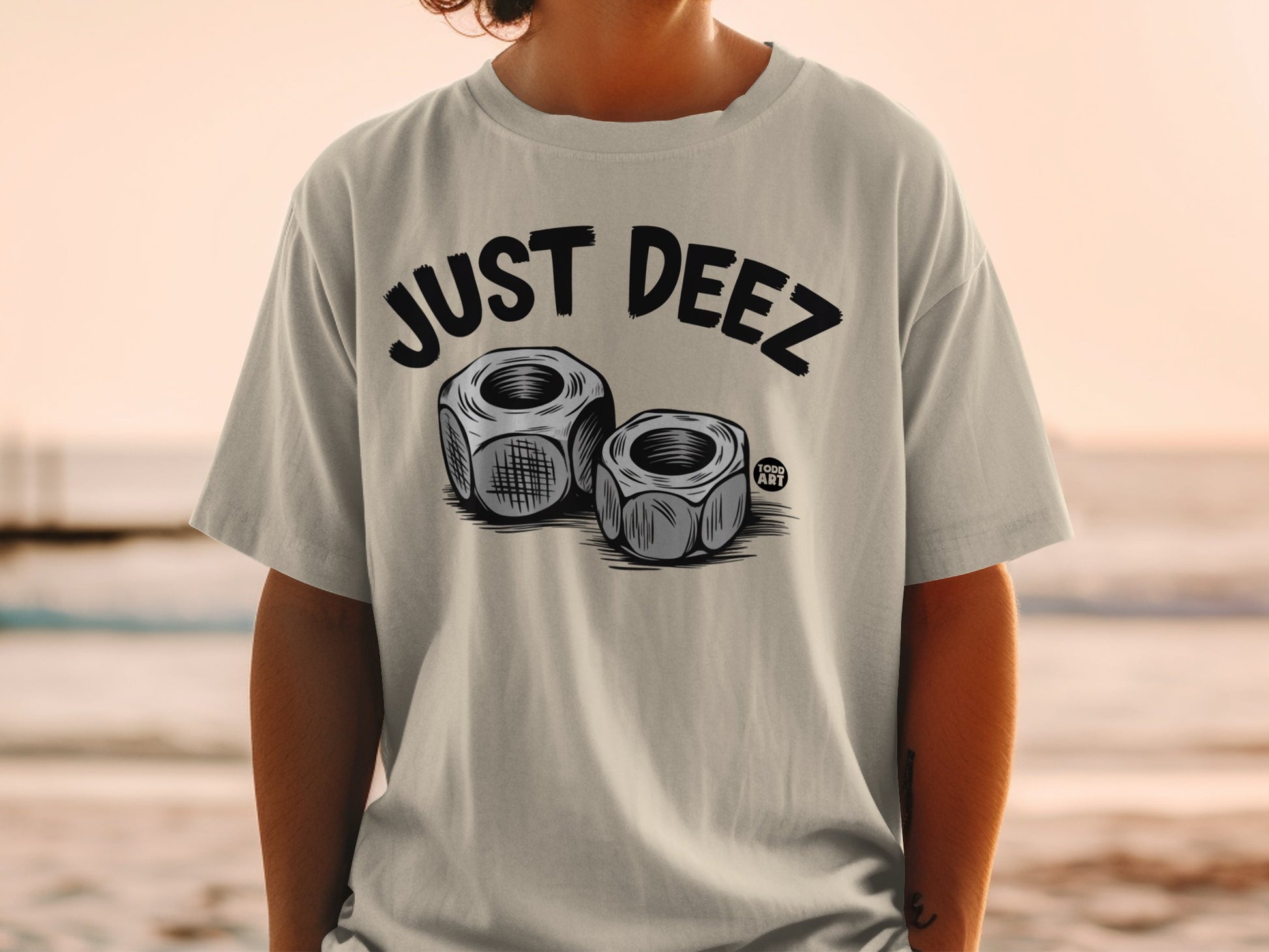 'JUST DEEZ' Funny Nuts Illustration Cool Graphic Product Type