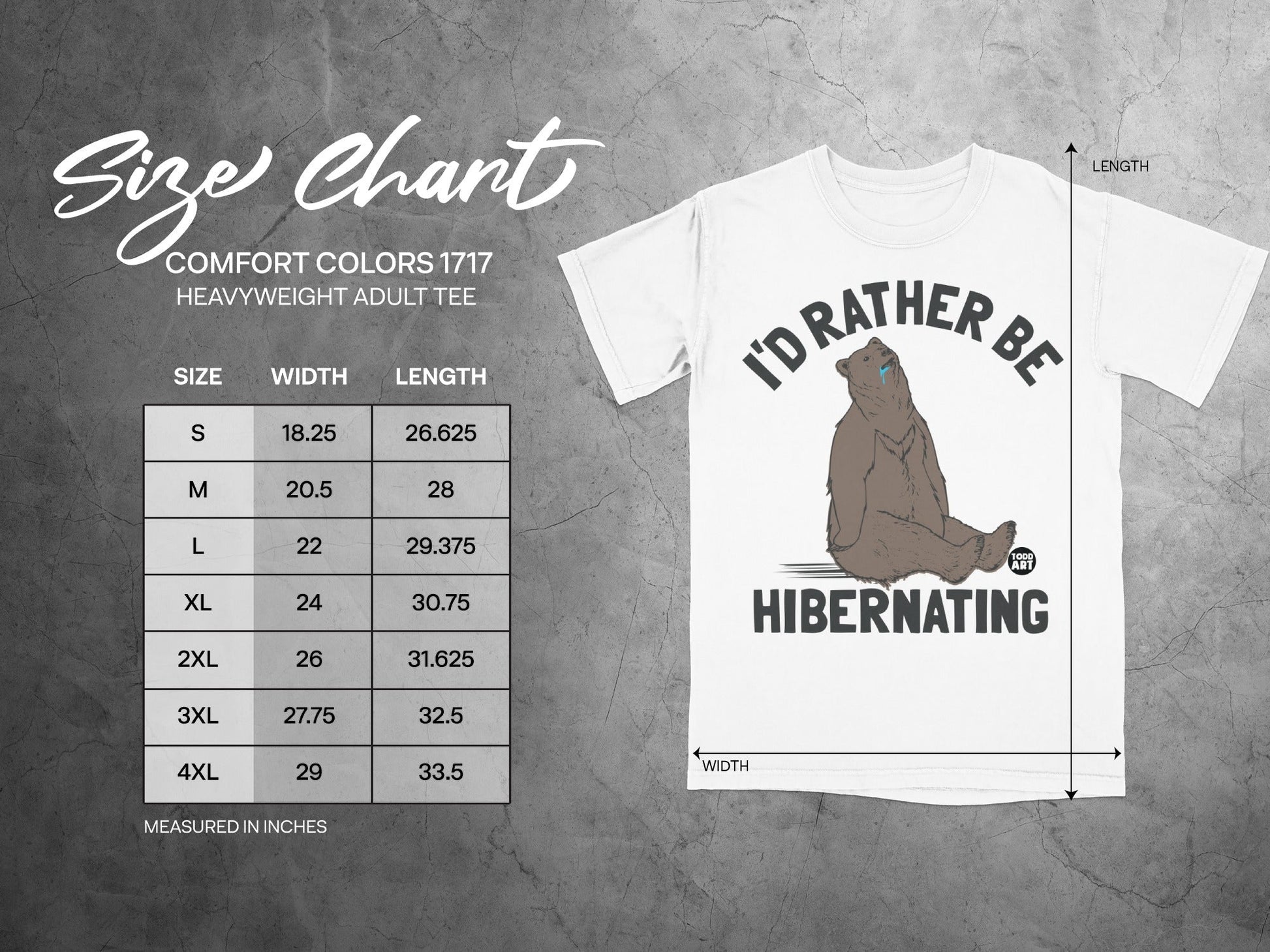 I'd Rather Be Hibernating Heavyweight Adult Tee