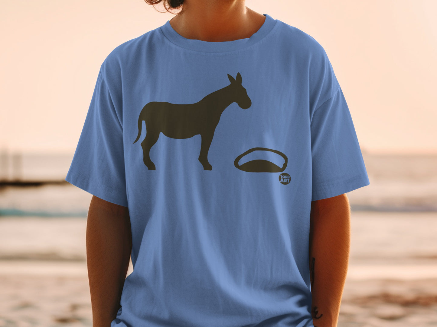 Donkey Design Todd Art Blue Casual Top for Animal Lovers