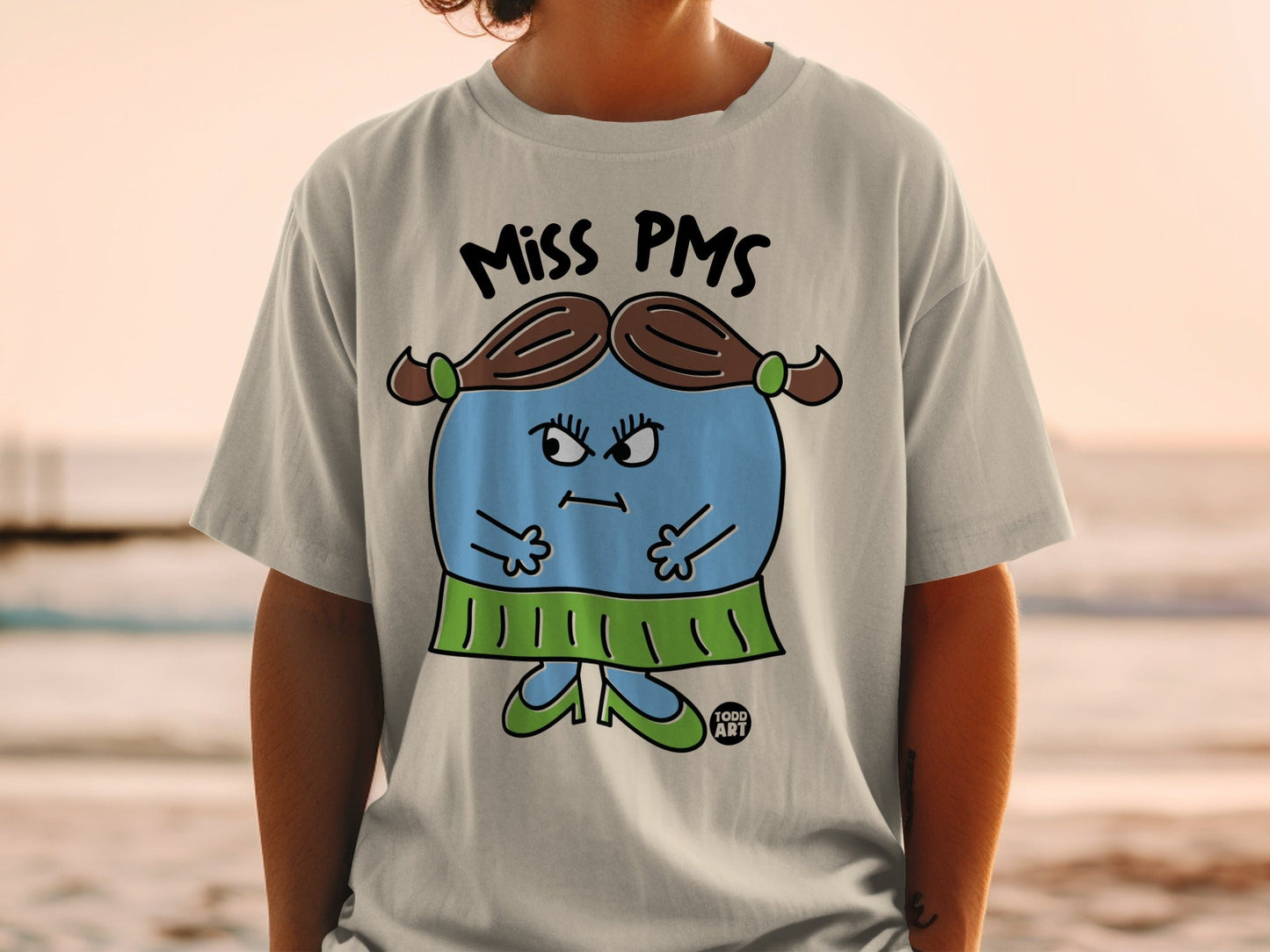 Miss PMS Cartoon Character Todd Art Design Shirt