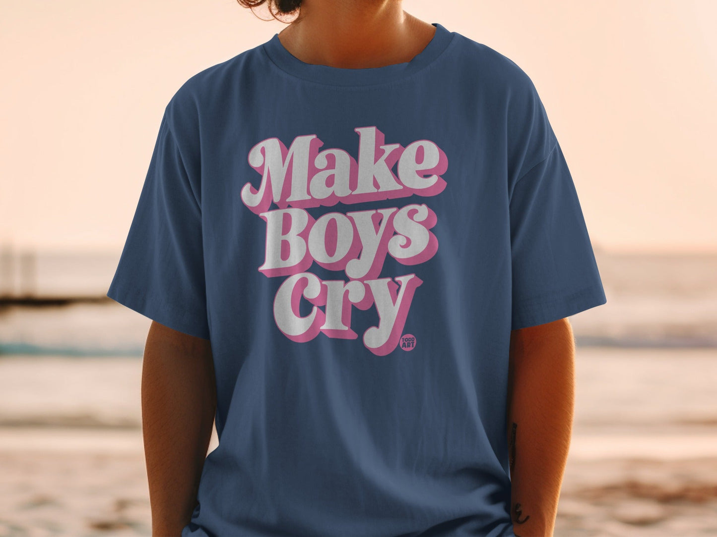 Make Boys Cry Statement Graphic T-shirt