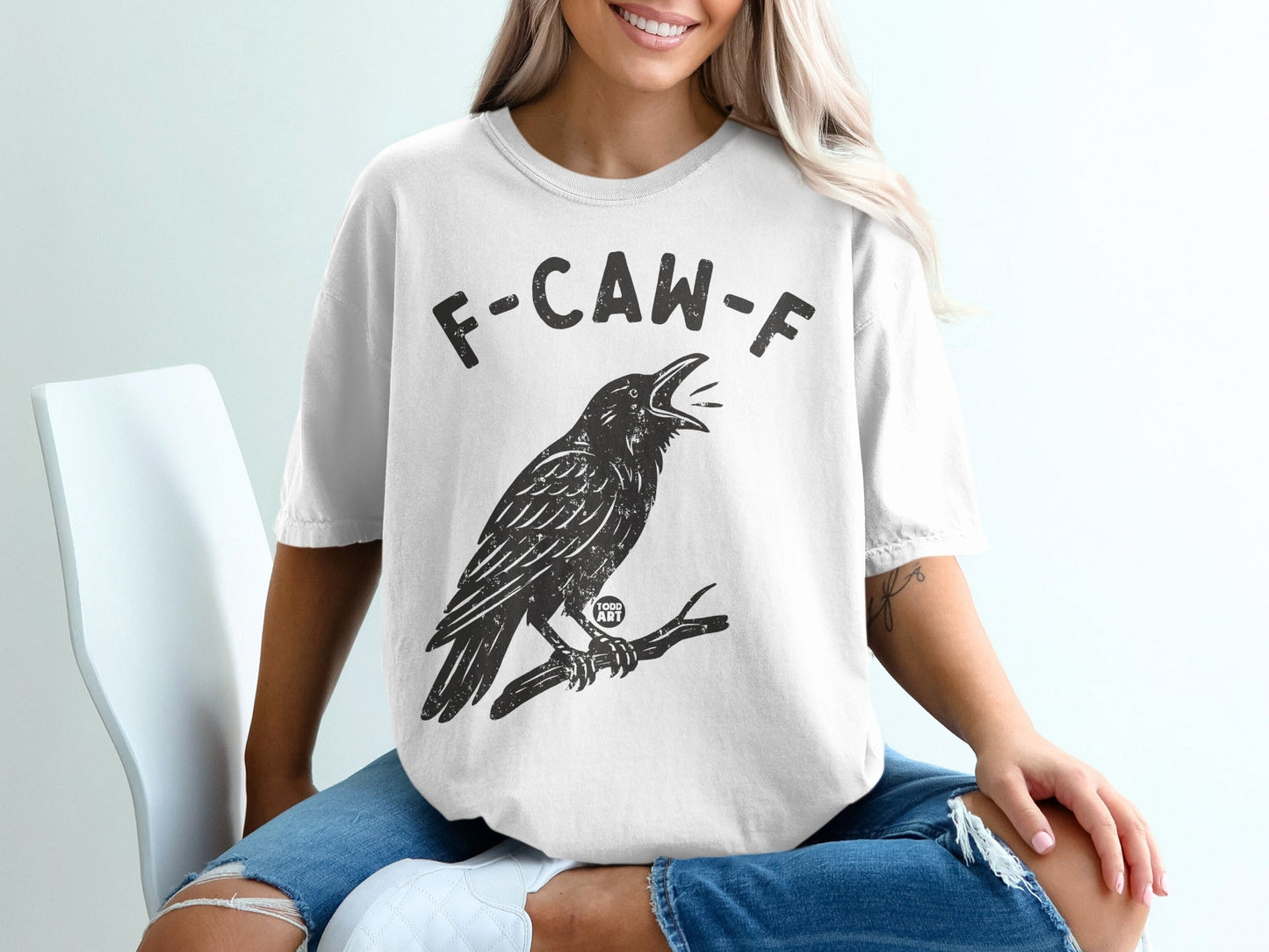F-CAW-F Graphic Crow Design T-Shirt Unisex Apparel