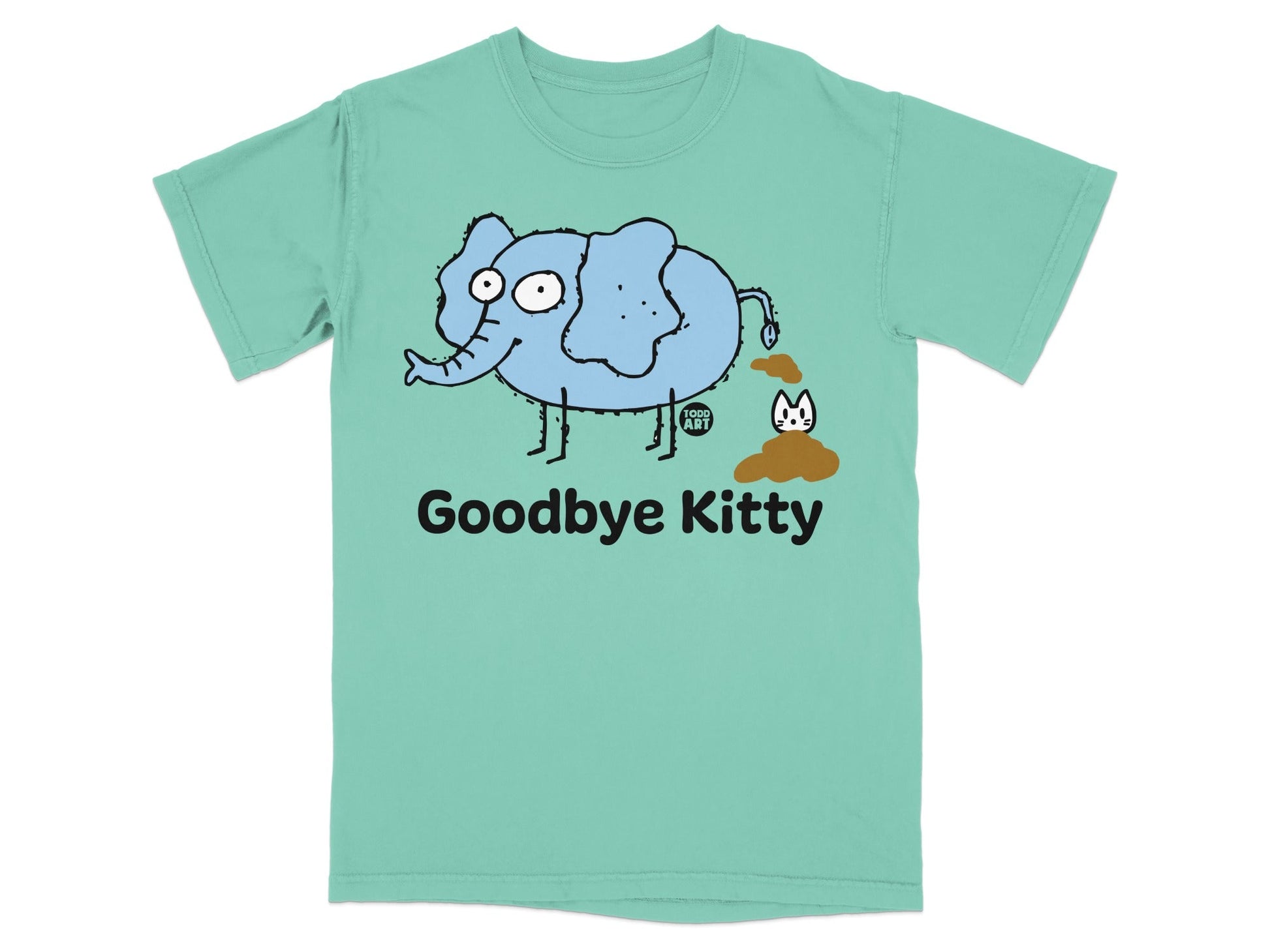 Goodbye Kitty Elephant Humorous Graphic T-Shirt