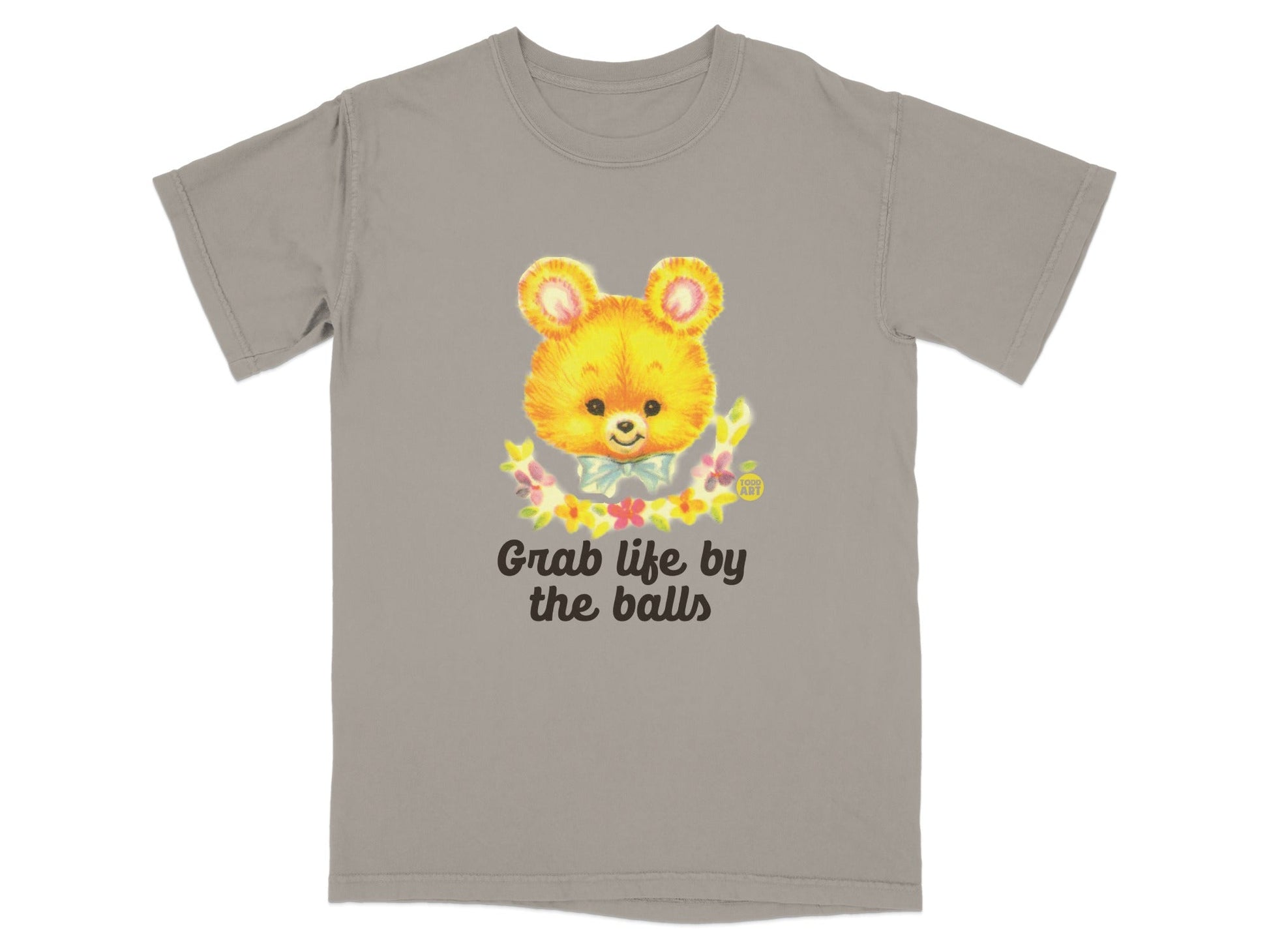 Grab Life By The Balls Cute Bear Graphic T-shirt