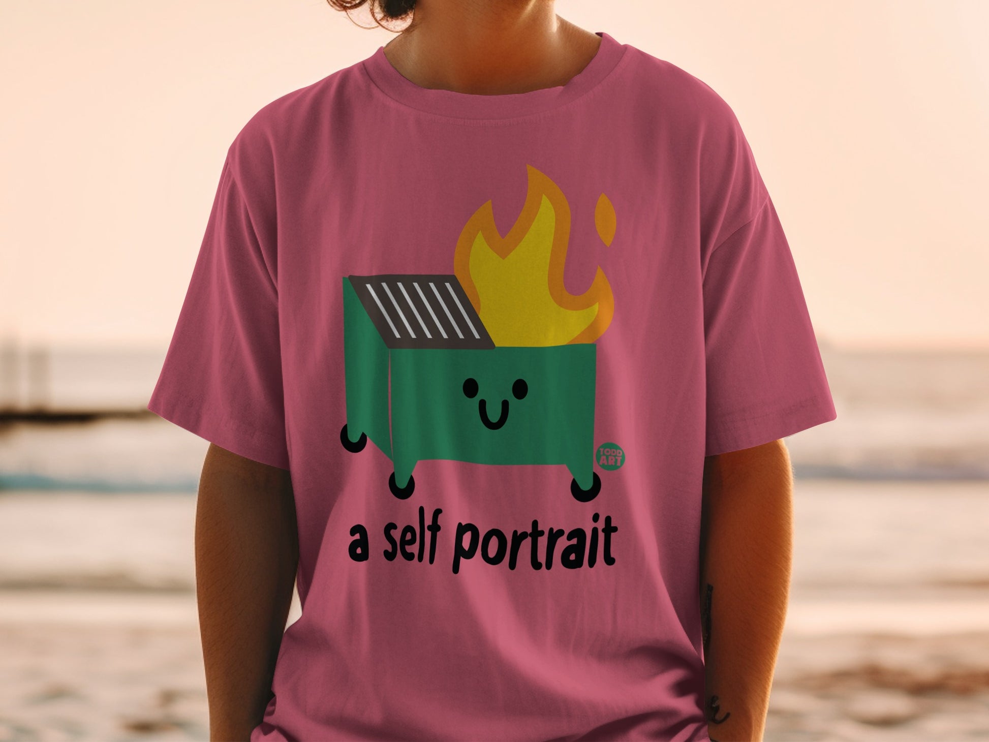 Smiley Dumpster Fire a self portrait design product type