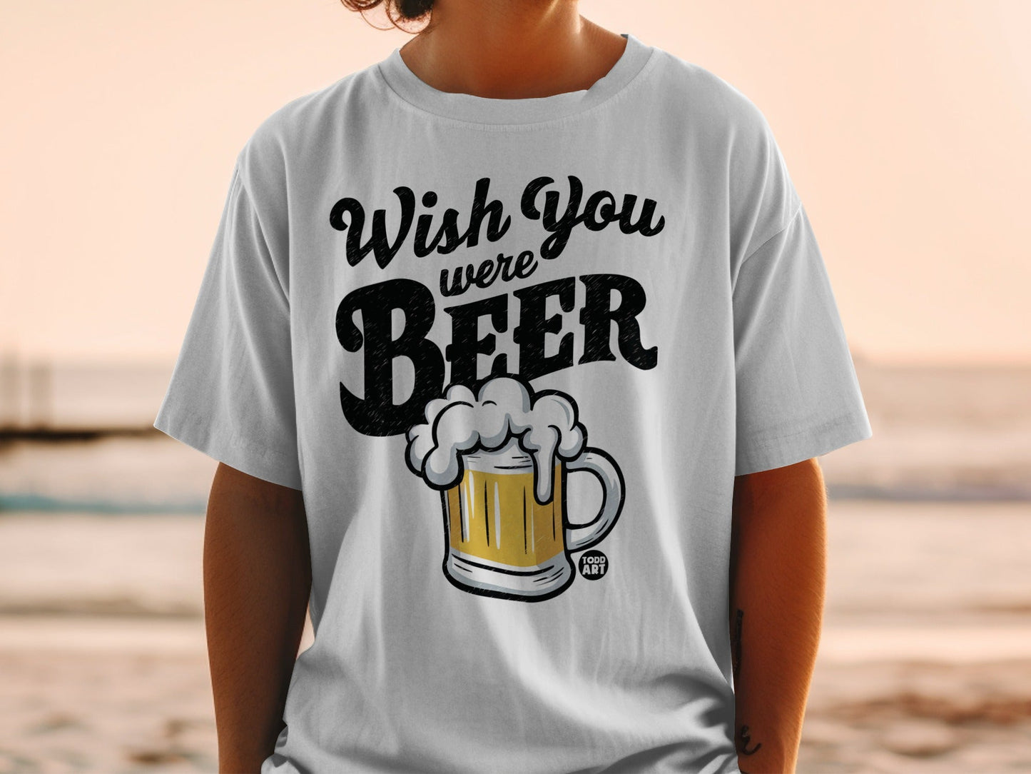 Wish You Were Beer Funny Graphic T-Shirt