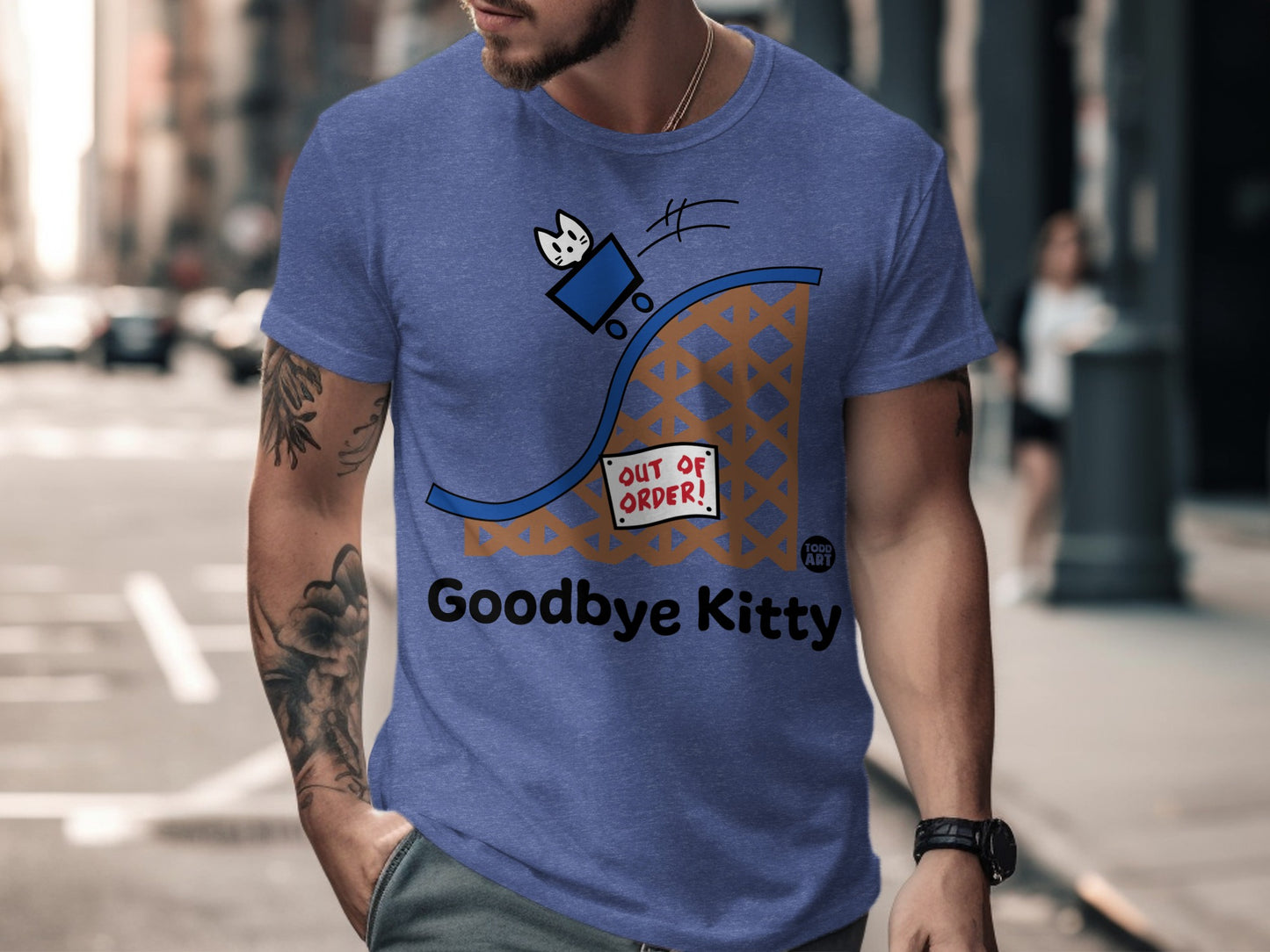 Goodbye Kitty Roller Coaster Graphic T-Shirt