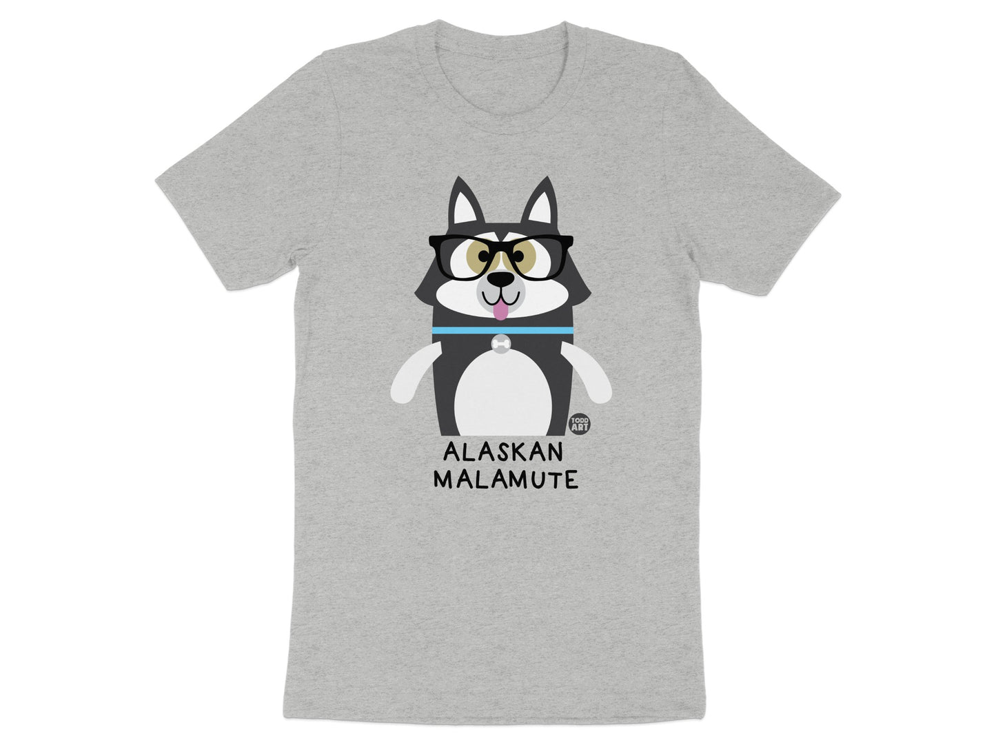 Funny Hipster Style Alaskan Malamute T-shirt