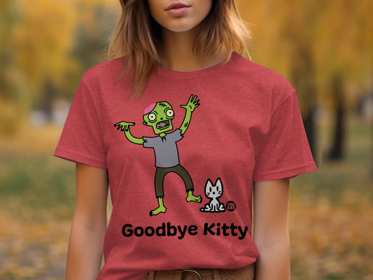 Funny Goodbye Kitty Zombie Cat Graphic Shirt