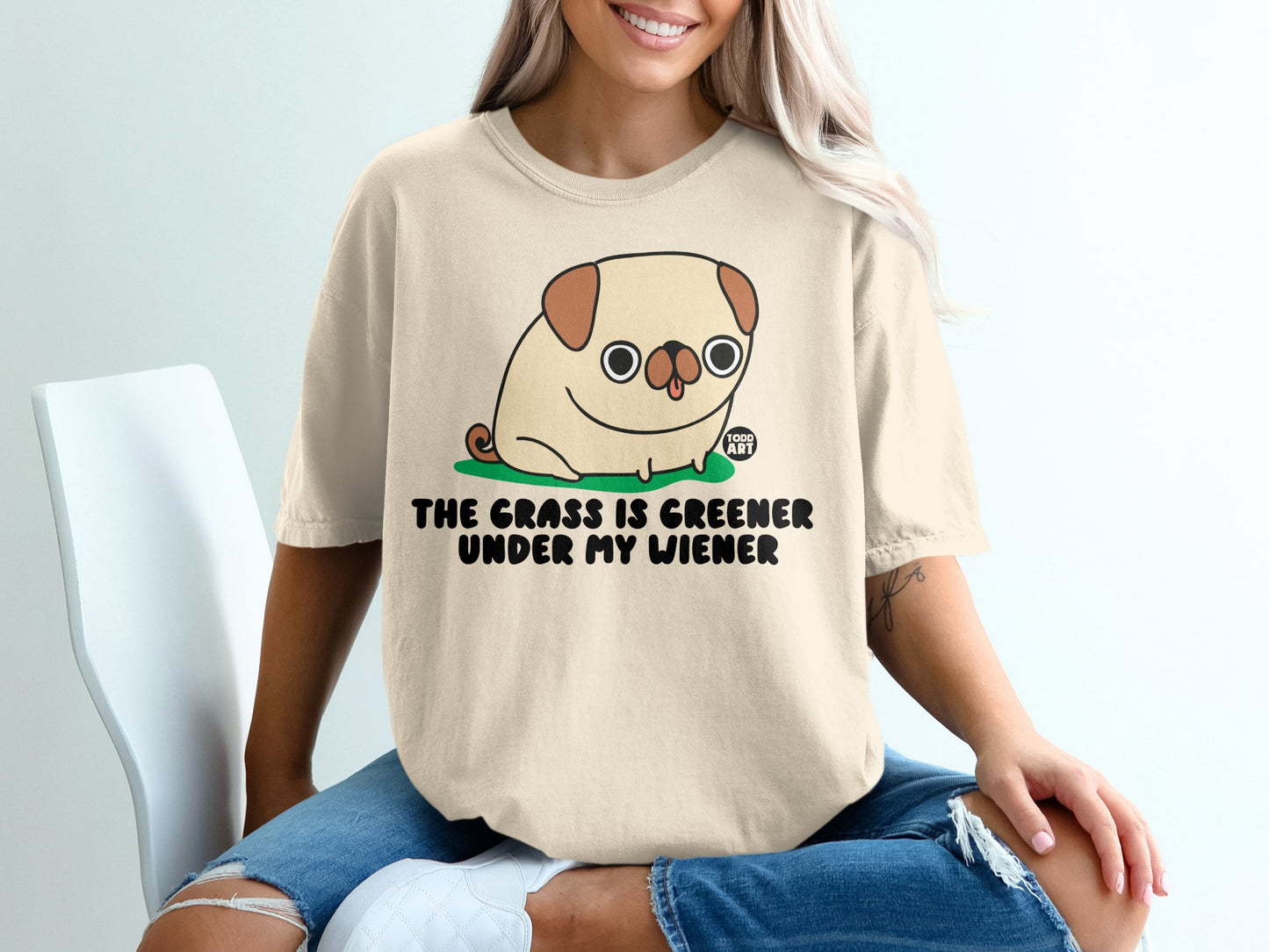 The Grass Is Greener Under My Wiener Funny Shirt