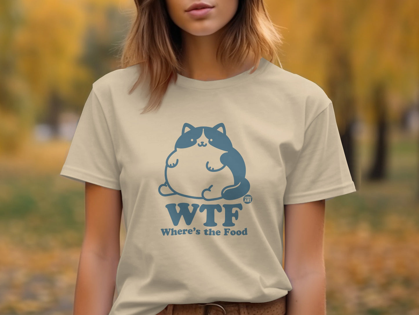 WTF Where's The Food Cat Graphic T-Shirt