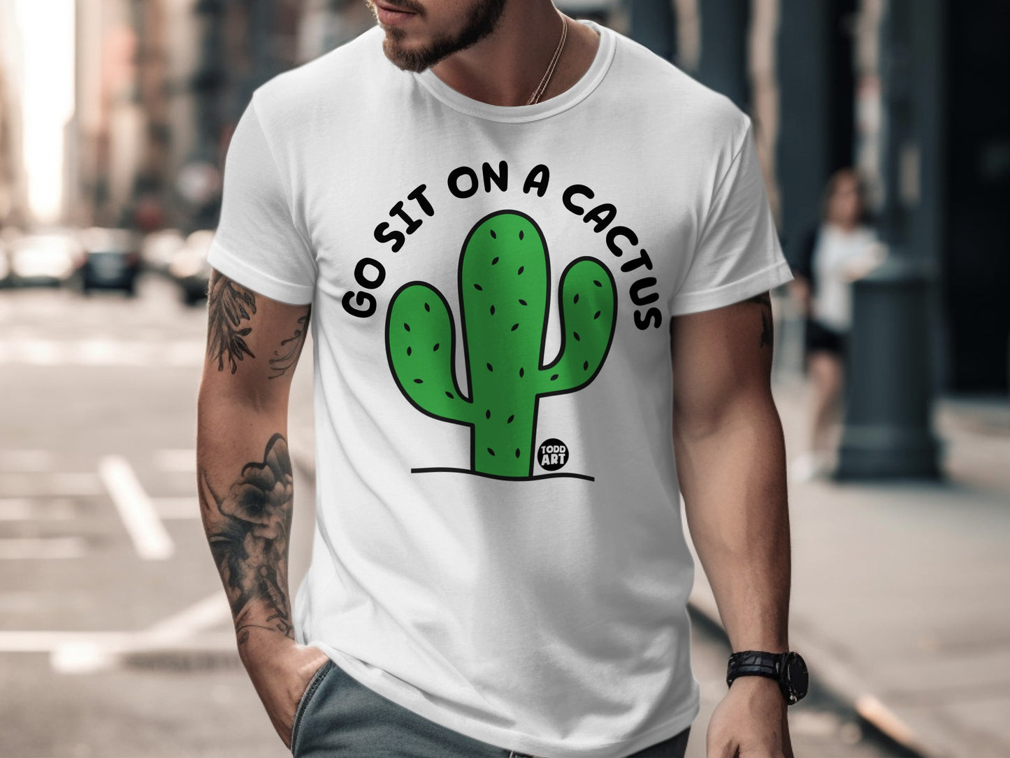 Go Sit on a Cactus Funny Graphic T-shirt
