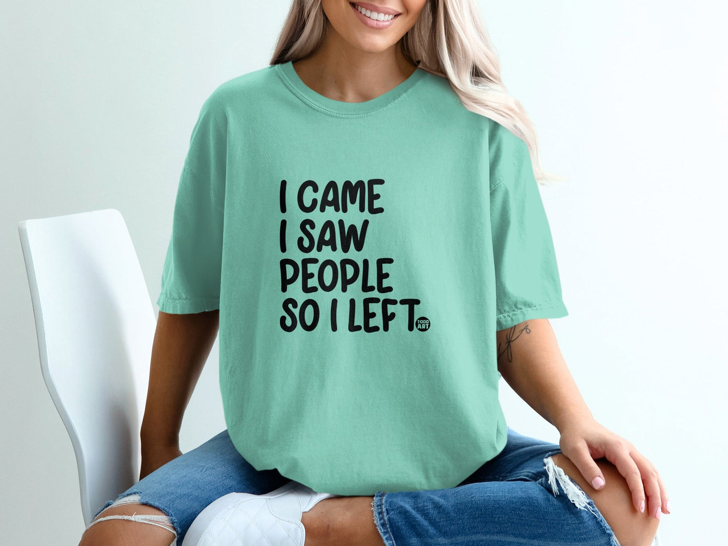 I Came I Saw People So I Left Graphic Tee Shirt
