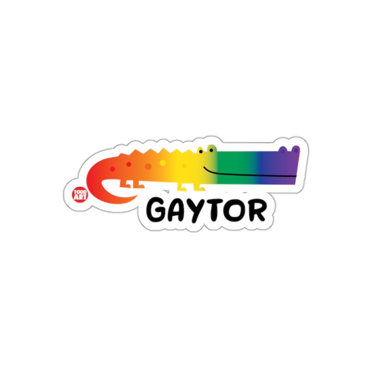 Rainbow Gaytor Alligator Pride Sticker Design