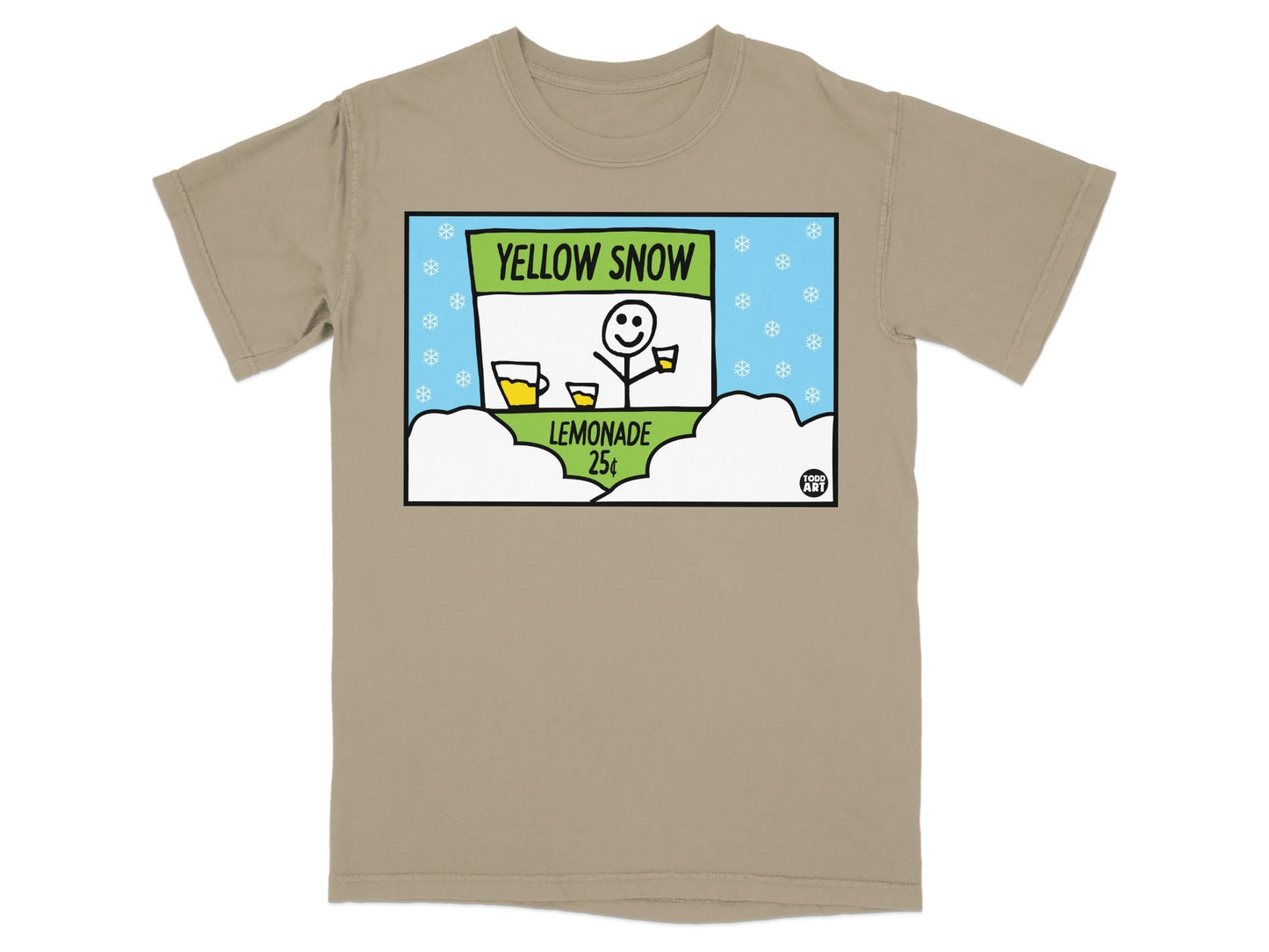 Yellow Snow Lemonade 25 Cents Cartoon T-Shirt