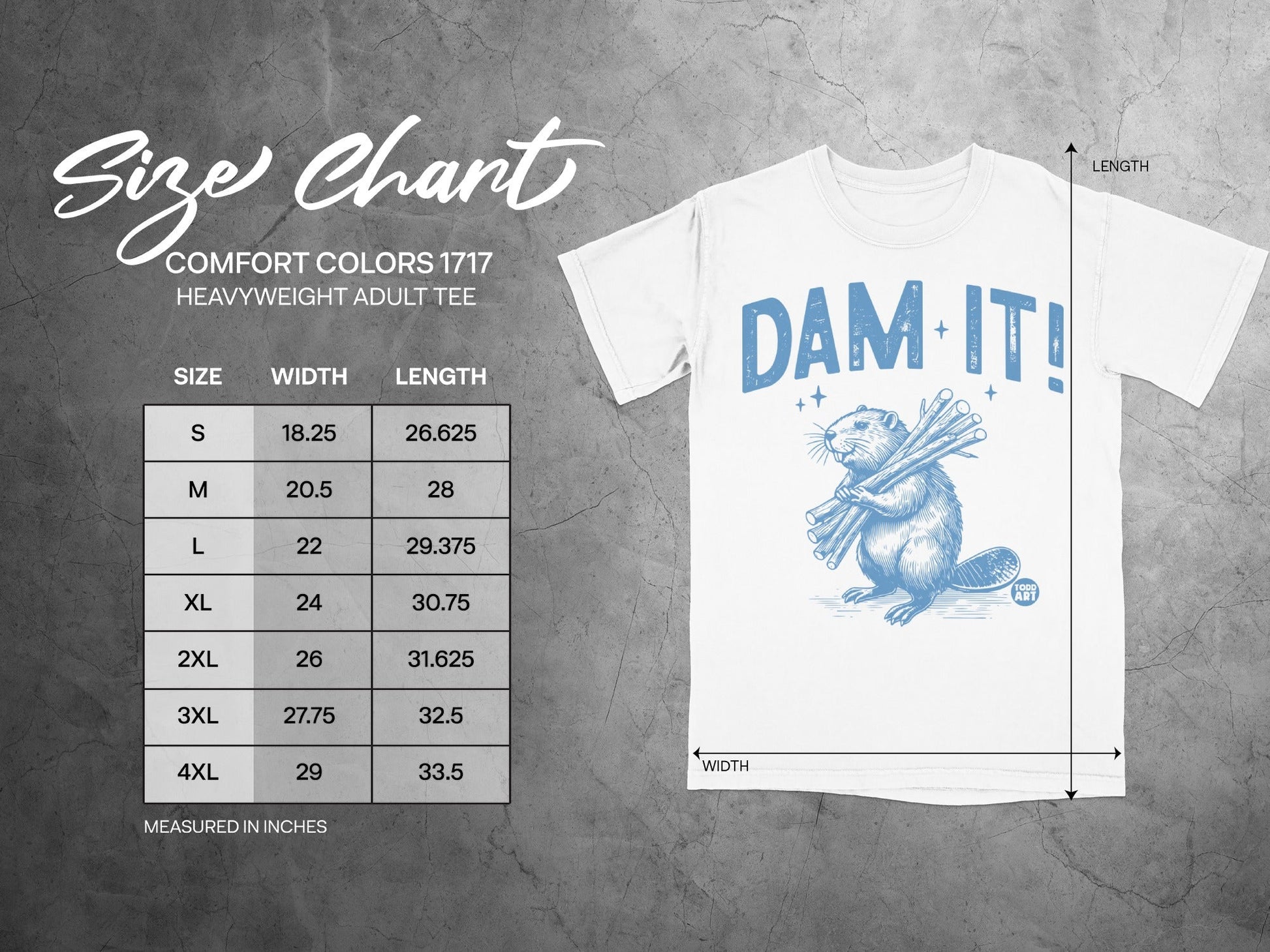Dam It Beaver Design Heavyweight Adult Tee product