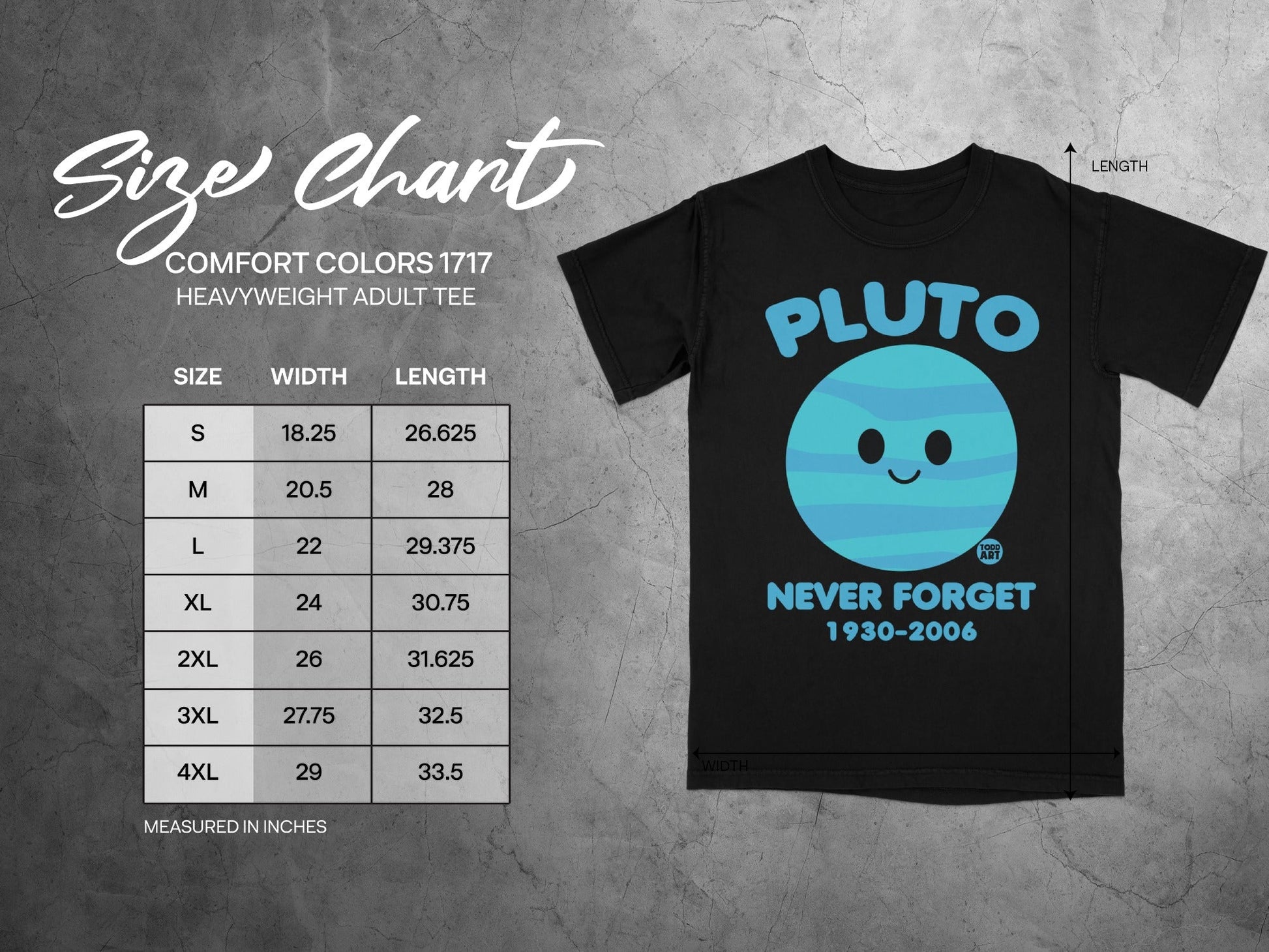 Pluto Never Forget 1930-2006 Heavyweight Adult Tee
