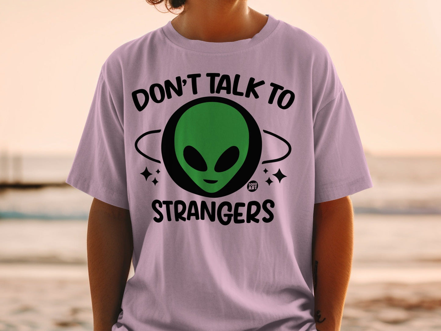 Don't Talk to Strangers Alien Graphic T-Shirt