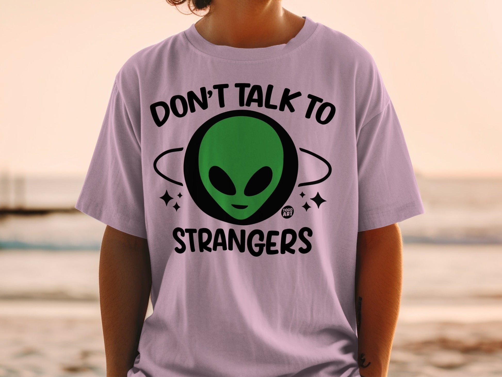 Don't Talk to Strangers Alien Graphic T-Shirt