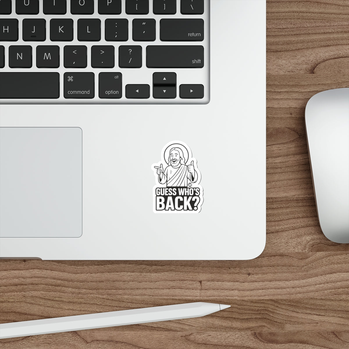 Guess Who's Back Jesus Thumbs Up Pointing Funny Sticker