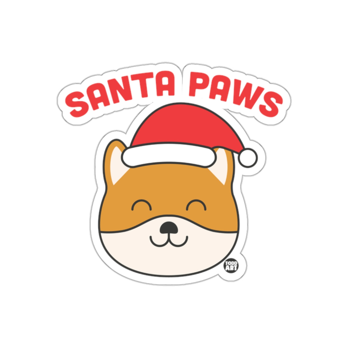 Santa Paws Christmas Dog Sticker Holiday Decal