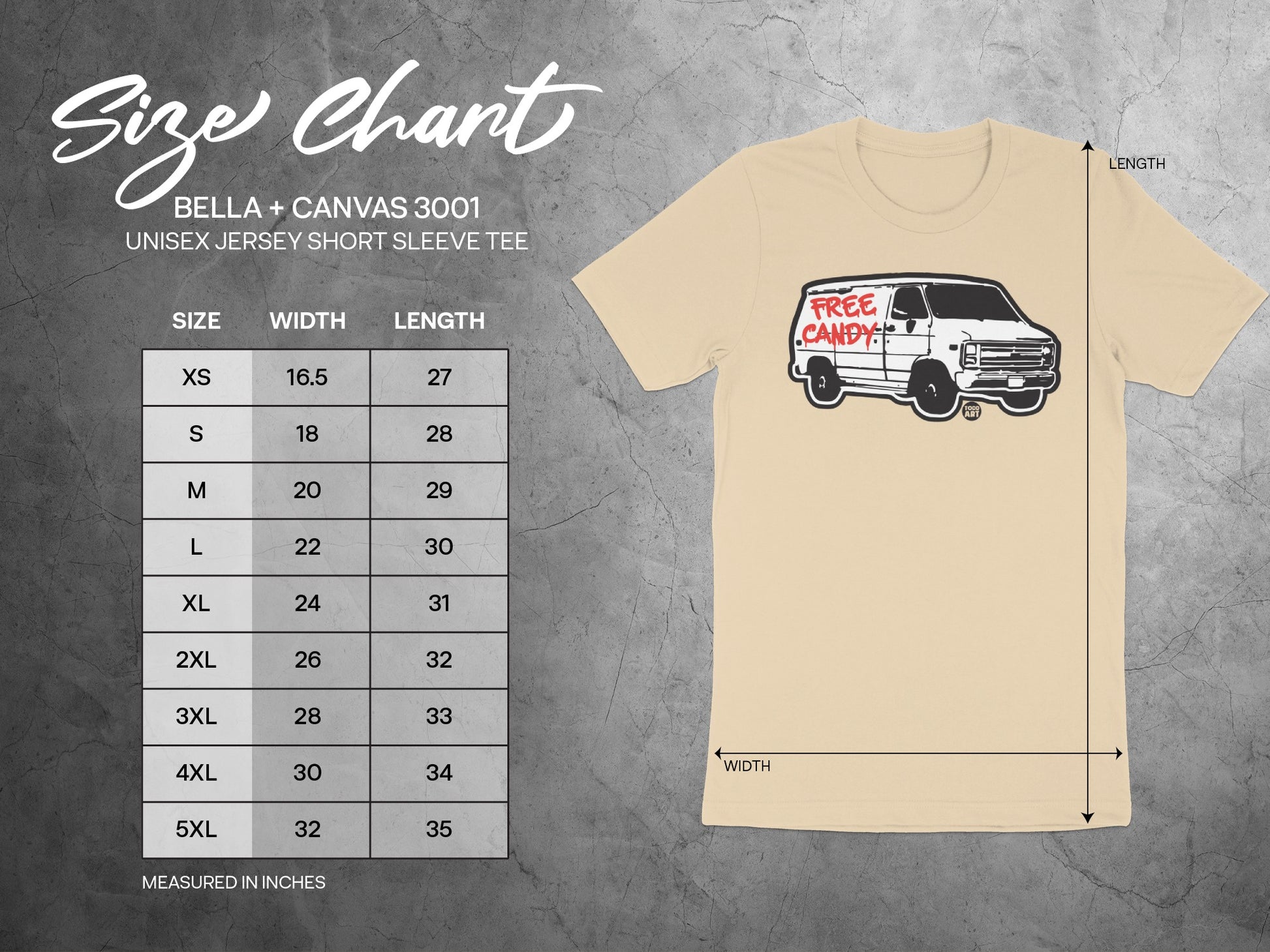 Free Candy Van Graphic Unisex Jersey Short Sleeve Tee
