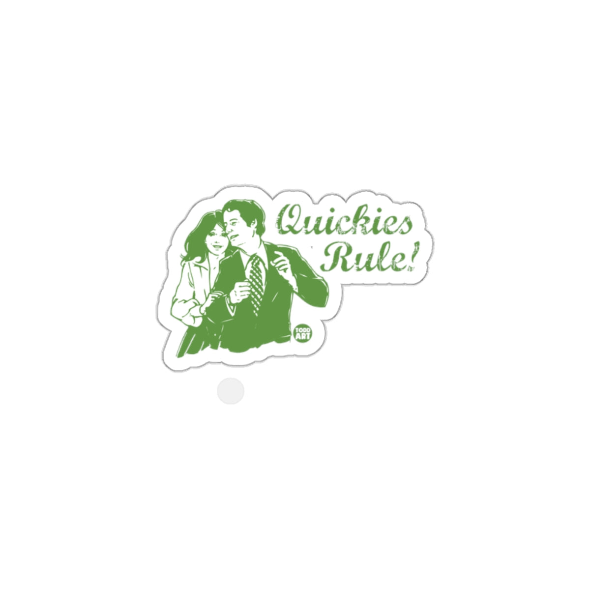 Quickies Rule Retro 80s Themed Couple Sticker Decal