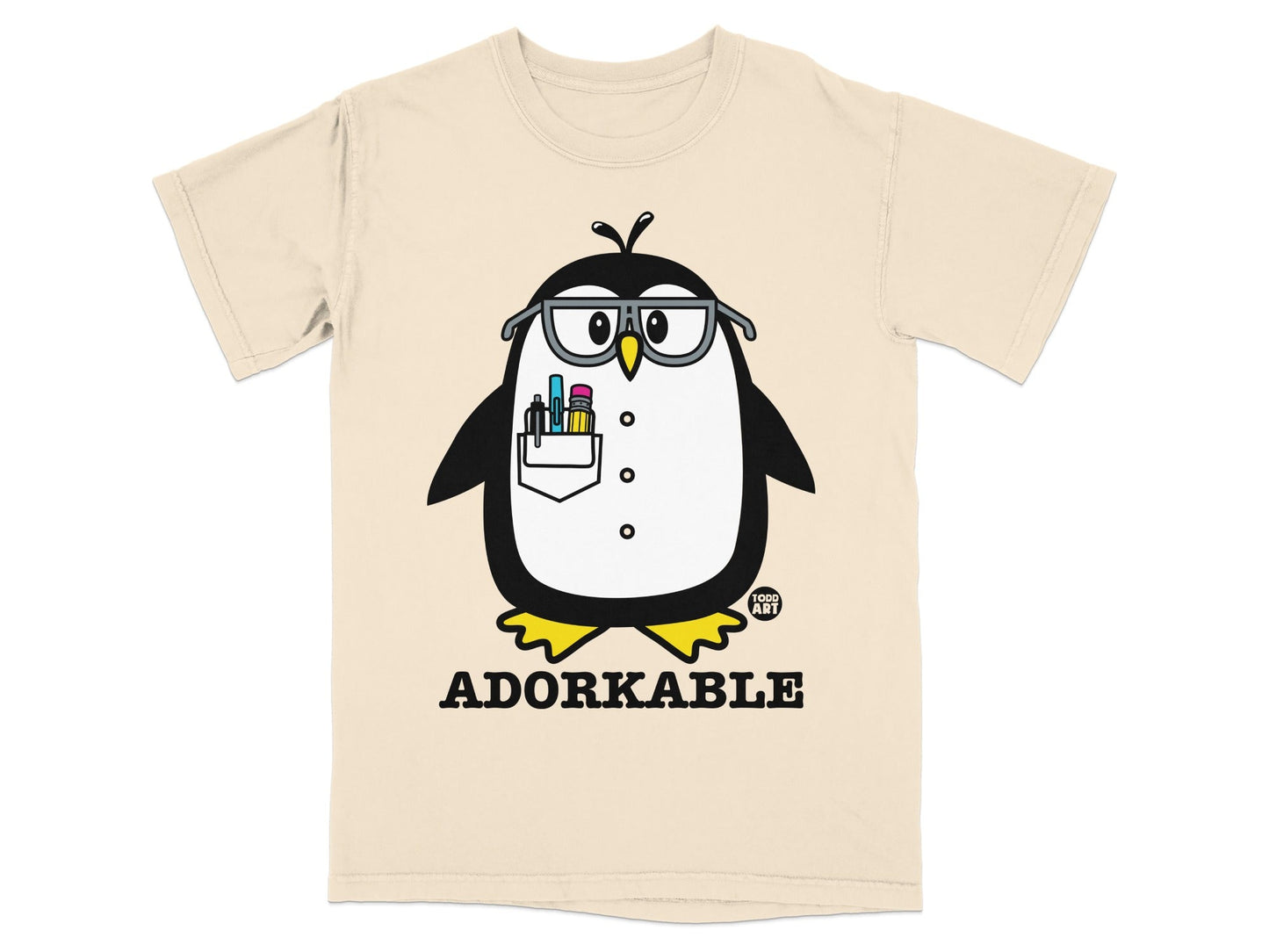 Adorkable Penguin T-Shirts, Nerdy Penguin with Glasses Tee, Cute Cartoon Animal Shirt, Smart Bird Lover Gift T-Shirts, Funny Graphic Tee